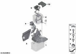 Akü taşıyıcı mesnedi İlave akümülatör diagram for BMW 3 Series F30 Hybrid 3