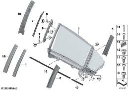 SUN BLIND, ELECTR., REAR DOOR diagram for BMW 7 Series G12 750LdX