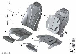 Rembourrage/garnissage siège sport avant diagram for BMW 4 Series F33 LCI 430i