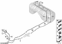燃油管路 diagram for BMW X4 G02 LCI 30dX