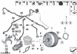 制動助力器 diagram for BMW 3 Series F30 Hybrid 3