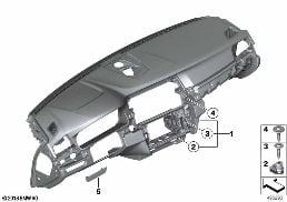 TRIM PANEL DASHBOARD diagram for BMW 5 Series F11 550i