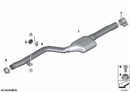 Pot catalytique/Silencieux avant diagram for BMW 7 Series G12 725Ld