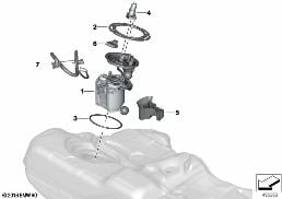 FUEL PUMP AND FUEL LEVEL SENSOR diagram for BMW 7 Series G11 730i