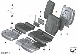 SEAT REAR, UPHOLS & COVER, COMFORT SEAT diagram for BMW X5 G05 30dX