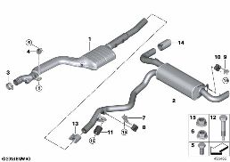 EXHAUST SYSTEM, REAR diagram for BMW 3 Series G20 Sedan 318d