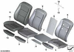 Fot. przedn., tapicerka i poszycie diagram for BMW 7 Series E65 745i