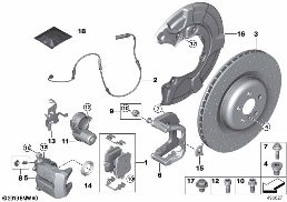 M PERFORMANCE REAR BRAKE - REPLACEMENT diagram for BMW 8 Series G14 Convertible 840dX