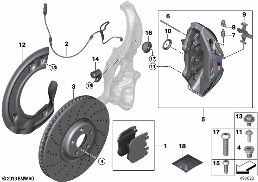 M PERFORMANCE FRONT BRAKE - REPLACEMENT diagram for BMW 8 Series G14 Convertible 840dX