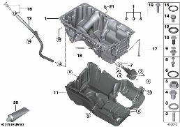 Miska olejowa/urz. do pom.oleju diagram for BMW X4 G02 20dX