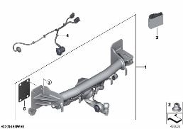 TRAILER COUPLING, ELECTRIC SWIVELING diagram for BMW X7 G07 LCI M60iX
