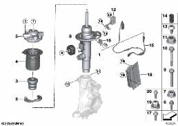 STRUT FRONT VDC / MOUNTING PARTS diagram for BMW 3 Series G20 Sedan 320i