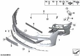 M TRIM, FRONT diagram for BMW 8 Series G14 Convertible 840dX