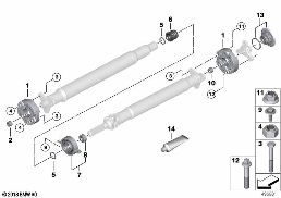 HARDY COUPLINGS/CENTER BEARING/INNER NUT diagram for BMW 7 Series G12 LCI 730Ld