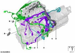 ENGINE WIRING HARNESS diagram for BMW 7 Series G11 730i