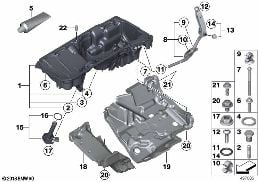 OIL PAN/OIL LEVEL INDICATOR diagram for BMW 4 Series F33 LCI 435dX