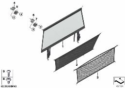 Trennnetz / Sichtschutz Gepäckraum diagram for BMW X7 G07 LCI 40iX