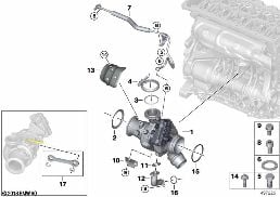 Abgasturbolader mit Schmierung diagram for BMW 3 Series F31 LCI 316d