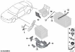 Akumulátor montážní díly diagram for BMW 8 Series G14 Cabrio M850iX