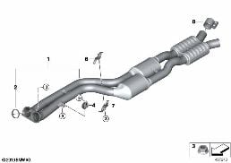Catalizador/silenciador centro diagram for BMW X3 M F97 LCI X3 M