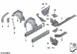 WHEELHOUSE/ENGINE SUPPORT diagram for BMW 4 Series G22 Coupé M440dX