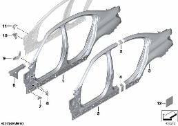 BODY-SIDE FRAME diagram for BMW 3 Series G20 Sedan 330d