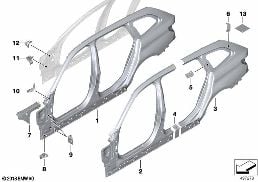 BODY-SIDE FRAME diagram for BMW 3 Series G21 Touring 330d