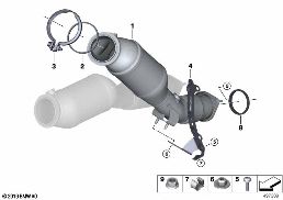 Catalizador cerca del motor diagram for BMW X3 M F97 LCI X3 M