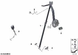 SAFETY BELT FRONT diagram for BMW 8 Series G15 Coupé 840dX