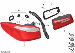 REAR LIGHT diagram for BMW 5 Series G30 530i