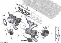 Turbocompr.avec collect.d'échapp. diagram for BMW 3 Series G80 M3 LCI M3