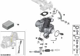 EXHAUST TURBOCHARGER WITH LUBRICATION diagram for BMW 3 Series F30 318d