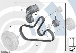 REPAIR KIT FOR BELT DRIVE diagram for BMW 4 Series F36 Gran Coupé LCI 420d