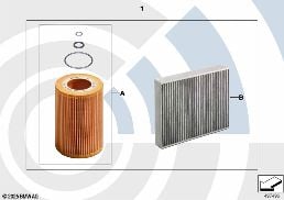 SERVICE KIT, INSPECTION I / OIL SERVICE diagram for BMW 3 Series F31 318d