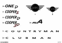 EMBLEMS / LETTERINGS diagram for BMW MINI Countryman F60 Cooper