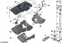 オイル パン/レベル測定装置 diagram for BMW 5 Series F10 LCI 530d