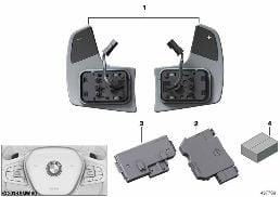 STEERING WHEEL MODULE AND SHIFT PADDLES diagram for BMW X3 G08 30iX