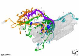 Kabelboom motor diagram for BMW 3 Series G28 Sedan LCI 320Li