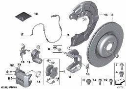 M PERFORMANCE REAR BRAKE - REPLACEMENT diagram for BMW X5 G05 40iX