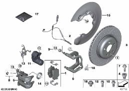 M PERFORMANCE REAR BRAKE - REPLACEMENT diagram for BMW 3 Series G20 Sedan 320d