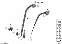 SAFETY BELT REAR diagram for BMW 3 Series G80 M3 M3