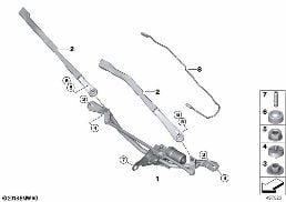 SINGLE WIPER PARTS diagram for BMW 3 Series G20 Sedan LCI 320d