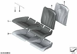 SEAT, REAR, UPHOLSTERY AND COVER