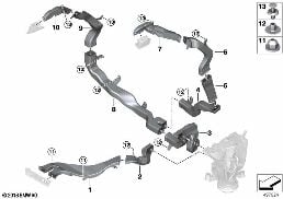 AIR DUCT, REAR AIR CONDITIONING diagram for BMW X7 G07 LCI M60iX