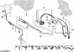 COOLANT HOSES SYSTEM UNDERFLOOR diagram for BMW X7 G07 40dX