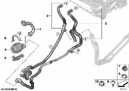 COOLING WATER HOSES diagram for BMW X7 G07 LCI M60iX