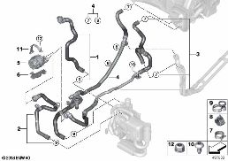 COOLANT HOSES FOR AUXILIARY HEATER diagram for BMW X7 G07 LCI M60iX