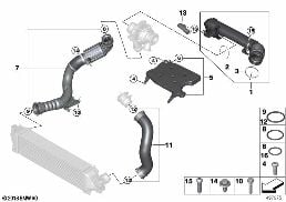 Guia de aire diagram for BMW X1 F48 25dX