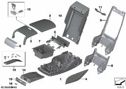 Sedadlo zad. stř.loket.opěrka multifunk. diagram for BMW 5 Series G38 LCI 535Le