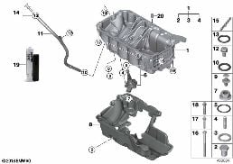 OIL PAN/OIL LEVEL INDICATOR diagram for BMW X1 F48 LCI 20d